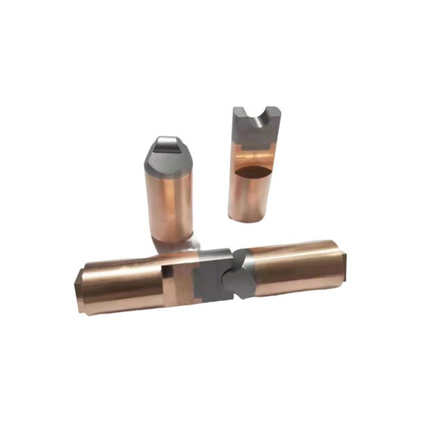 Tungsten inlaid with copper seamless connection Tungsten inlaid with copper electrode material