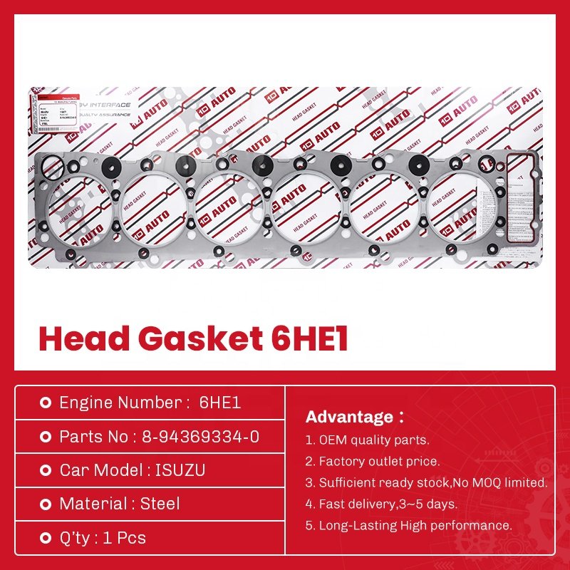 1D Automobile Parts High quality Cylinder Head Gasket 6HE1 OEM: 8-94369334-0 Head Gasket