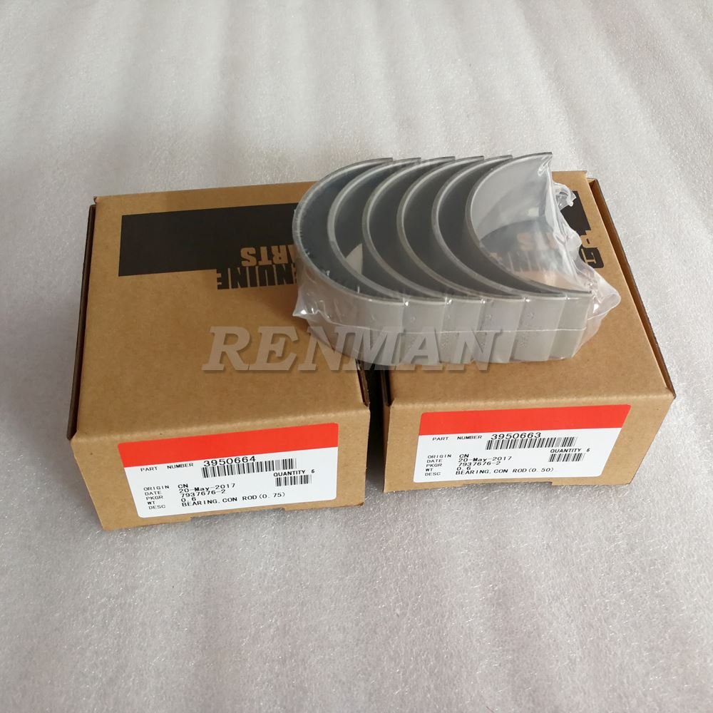 6CT Cummins Engine Parts +0.25 mm Oversize Connection Rod Bearing Set 4352140 3950662