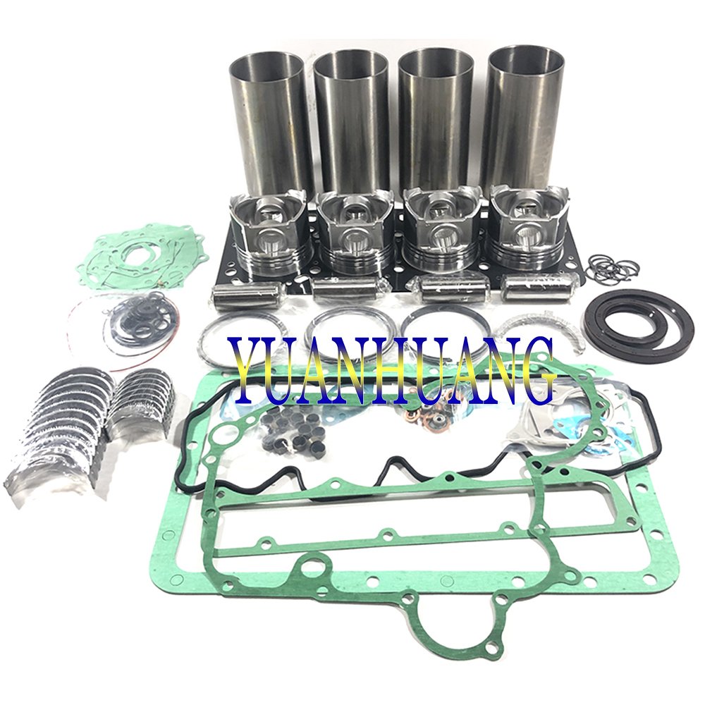 V4300 engine rebuild kit wtih full gasket kit FOR KUBOTA V4300 diesel engine cylinder liners piston&rings bearings washer