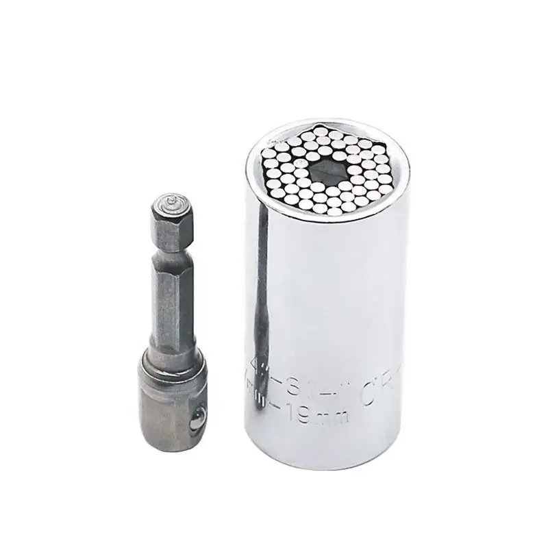 Universal Socket Wrench Head Set Sleeve Gadget 7-19mm Power Drill Adapter Spanner Key Nut Magic Grip Multi Hand Tools Multitool