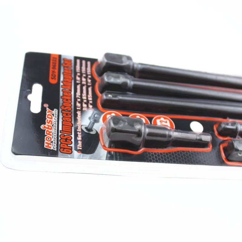 6 PCS Impact Socket Adapter Set Extension Bar Connecting Rod Fittings of Machine Hardware Tools Home Use