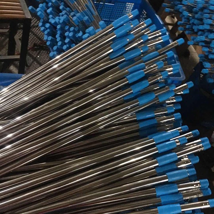3 section connect stainless steel mop handle extension telescopic broom rod