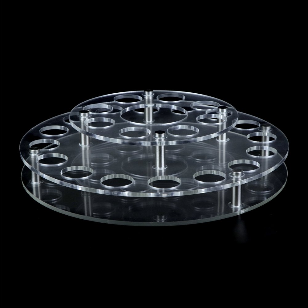 Clear Plastic Rotating Round Acrylic Lipsticks Organizer Nail Polish Display Rack Stand With Base