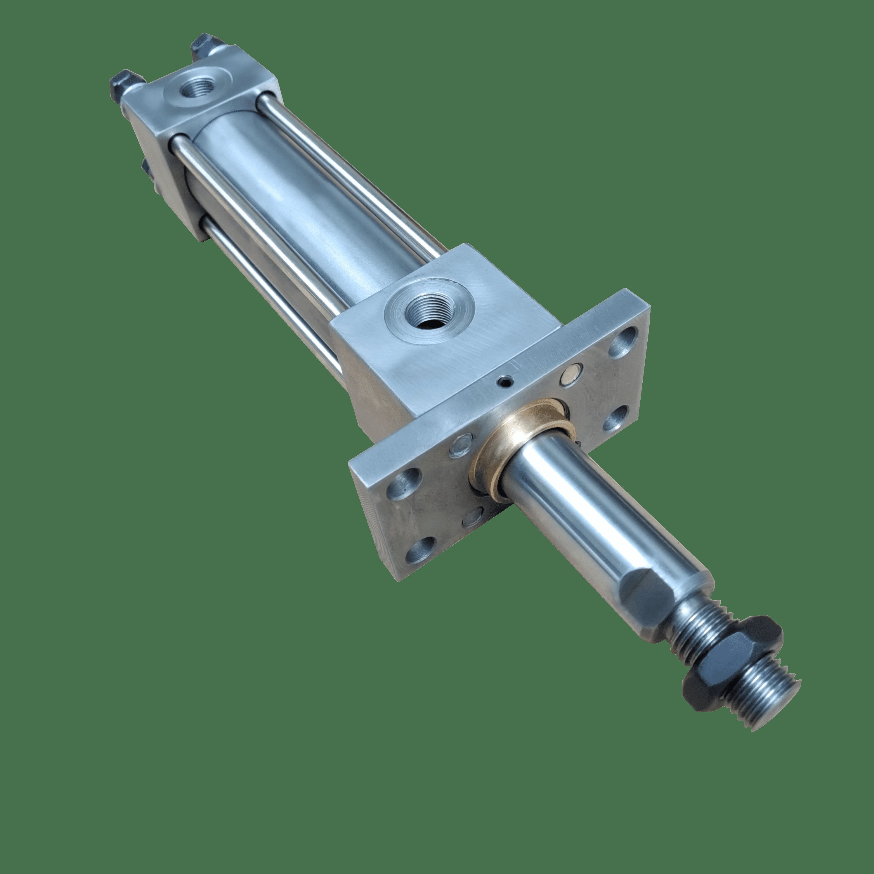 Stainless steel oil cylinder with buffer sealing stable operation single acting flange connecting tie rod hydraulic cylinder