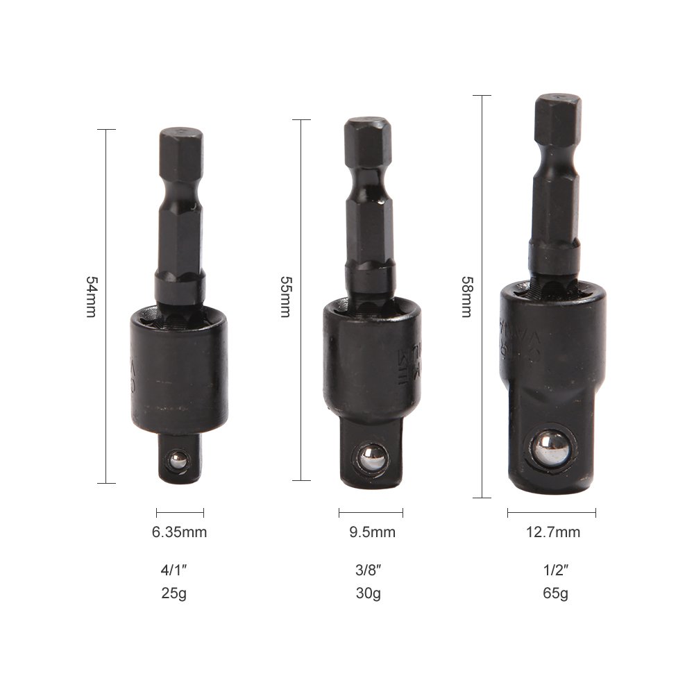 1/4 "3/8" 1/2 " High Quality CRV Hexagon Handle To Square Head Sleeve Transfer Tool Connection Rod