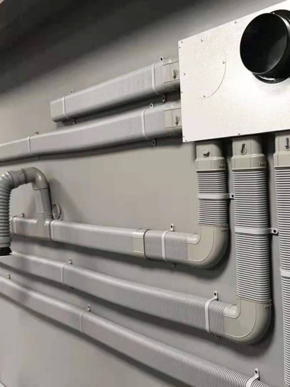 Fresh air systematically send air -to -flat pipe PE ground to send branches to send air back to wind ground flat pipe accessories wave pattern environmental protection tube