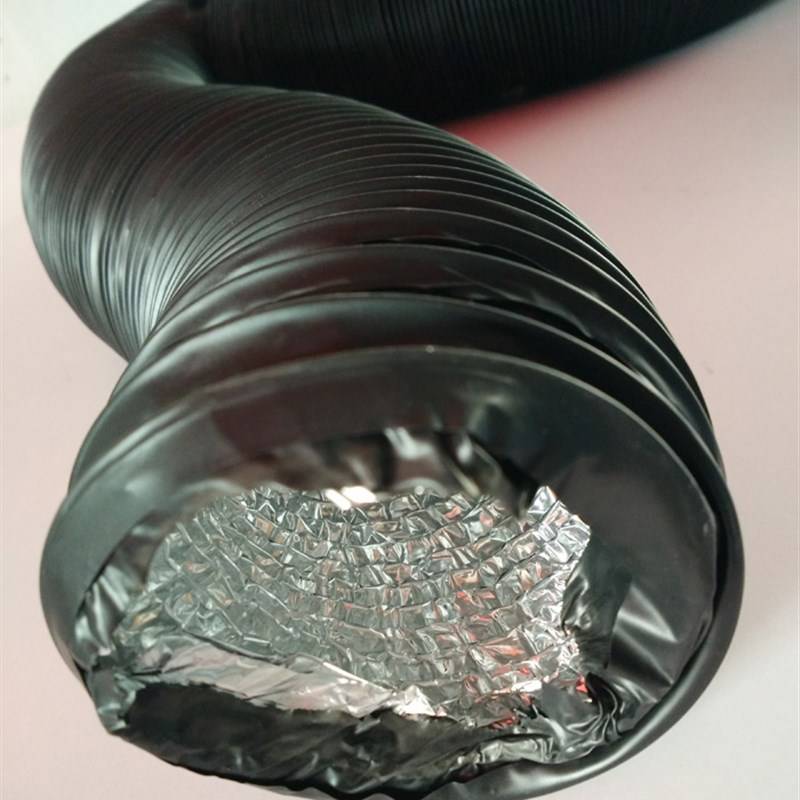 Black and thicker PVC aluminum tubes 200mm*8m new wind system hoses for air exchange Y-team ventilation