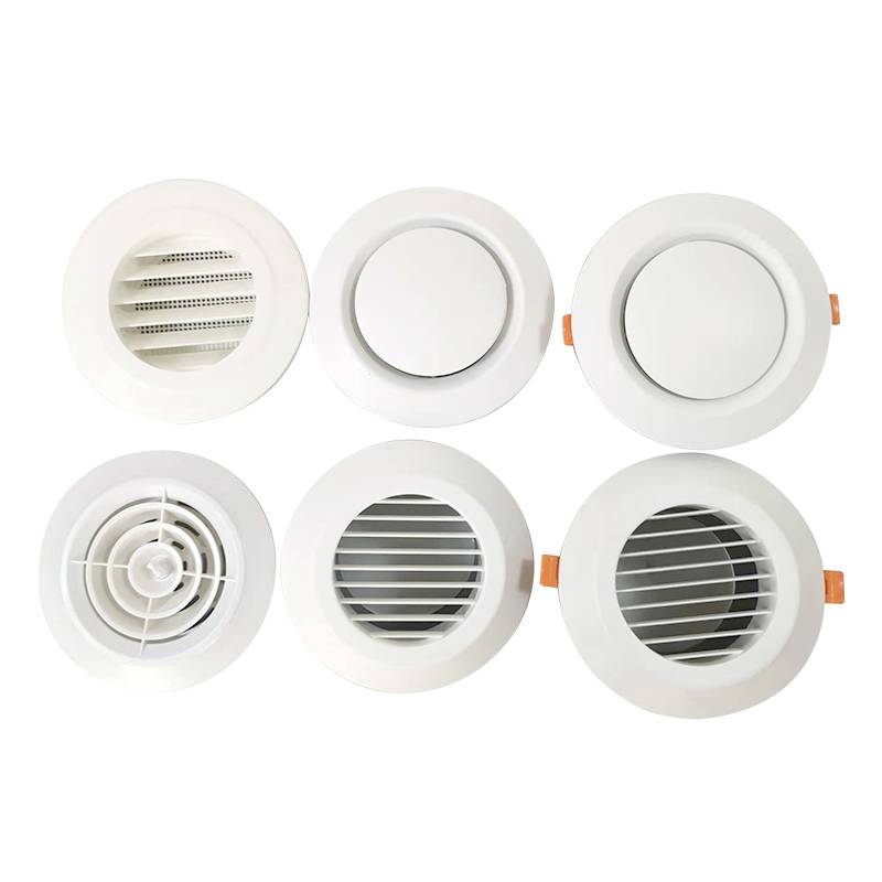 Xinfeng round out of the wind, the air inlet, the indoor circular louver flow air outlet fresh air system out of the air outlet exhaust and exhaust