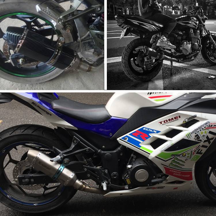 Motorcycle modified sports car sound exhaust pipe small hexagon 600 spring breeze ninja cars and exhaust universal