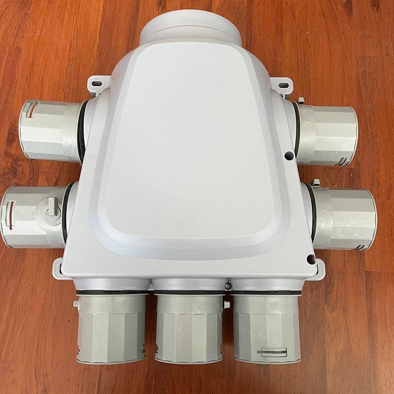 Fresh air system ABS splitting boxes, silence noise reduction, seven essential PE pipe split box fresh air accessories outlet