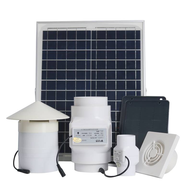 Solar air -changing fan toilet 110pvc pipe pipeline roof 4 -inch pipeline exhaust toilet photovoltaic exhaust