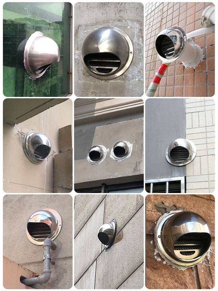 304 Stainless Steel Hood Hood Hood Fan Differential Fan Fan Mold Fan Flowing Wall Wall Rain Cover Outdoor Venture