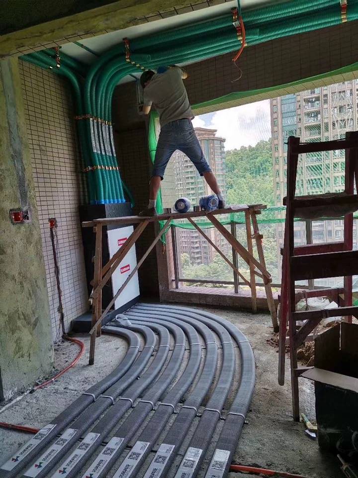 Fresh air systematic giving a flat pipe PE ground to the branch to send the air to the air backwind ground flat pipe accessories 45 degrees 90 degrees