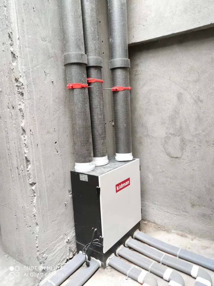Fresh air systematic giving a flat pipe PE ground to the branch to send the air to the air backwind ground flat pipe accessories 45 degrees 90 degrees