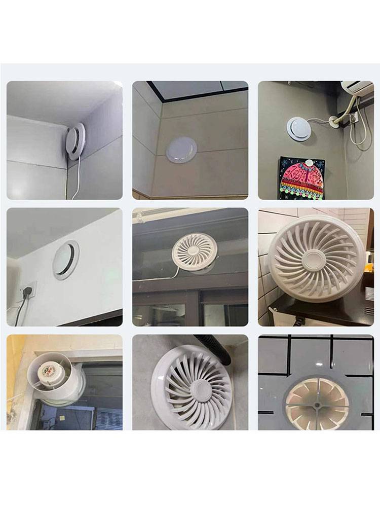 The bathroom replacement fan exhausts the silent bathroom exhaust, powerful circular PVC pipeline pipeline winding machine wall glass