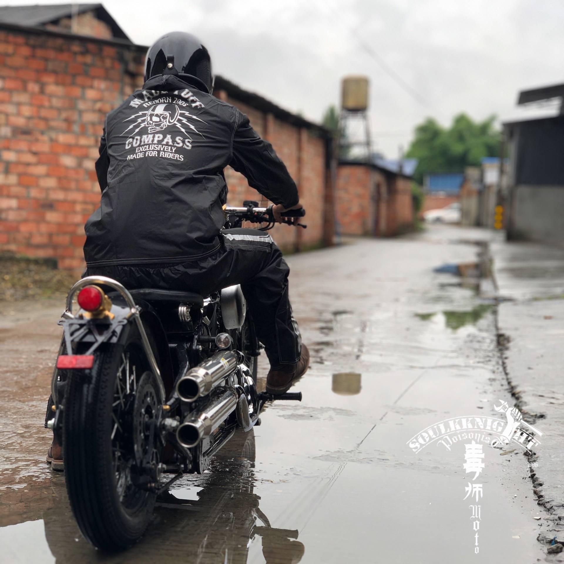 Retro raincoat Harry Meeting German motorcycle raincoat raincoat raincoat and raincoat set with hat