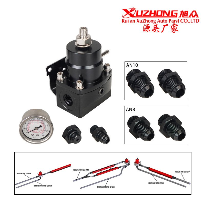 AN8 fuel pressure regulator universal fuel booster oil pressure strap connector oil Pressure Gauges Product