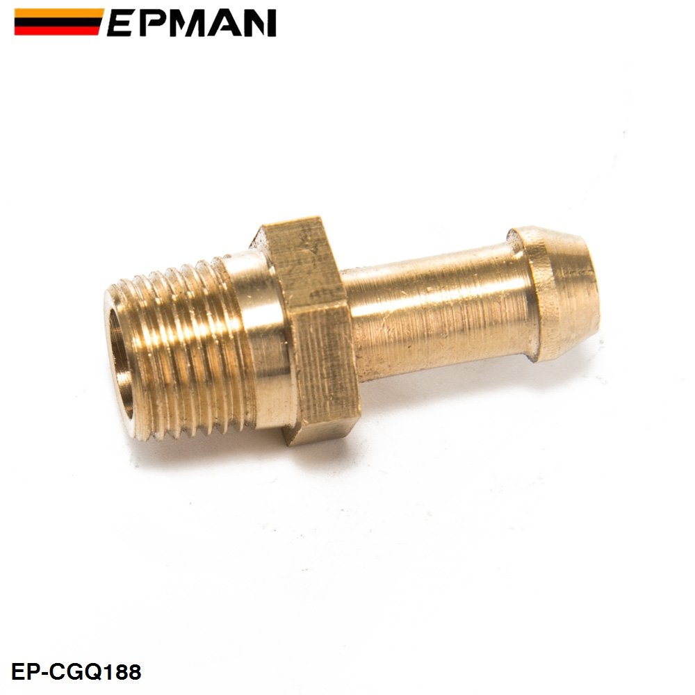 EPMAN Brass 1/8" Hose Barb Nipple Finish Fittings For 5-6mm Push On Turbo Hose Pipe Fitting Adapter EP-CGQ188
