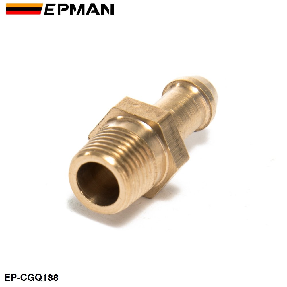 EPMAN Brass 1/8" Hose Barb Nipple Finish Fittings For 5-6mm Push On Turbo Hose Pipe Fitting Adapter EP-CGQ188