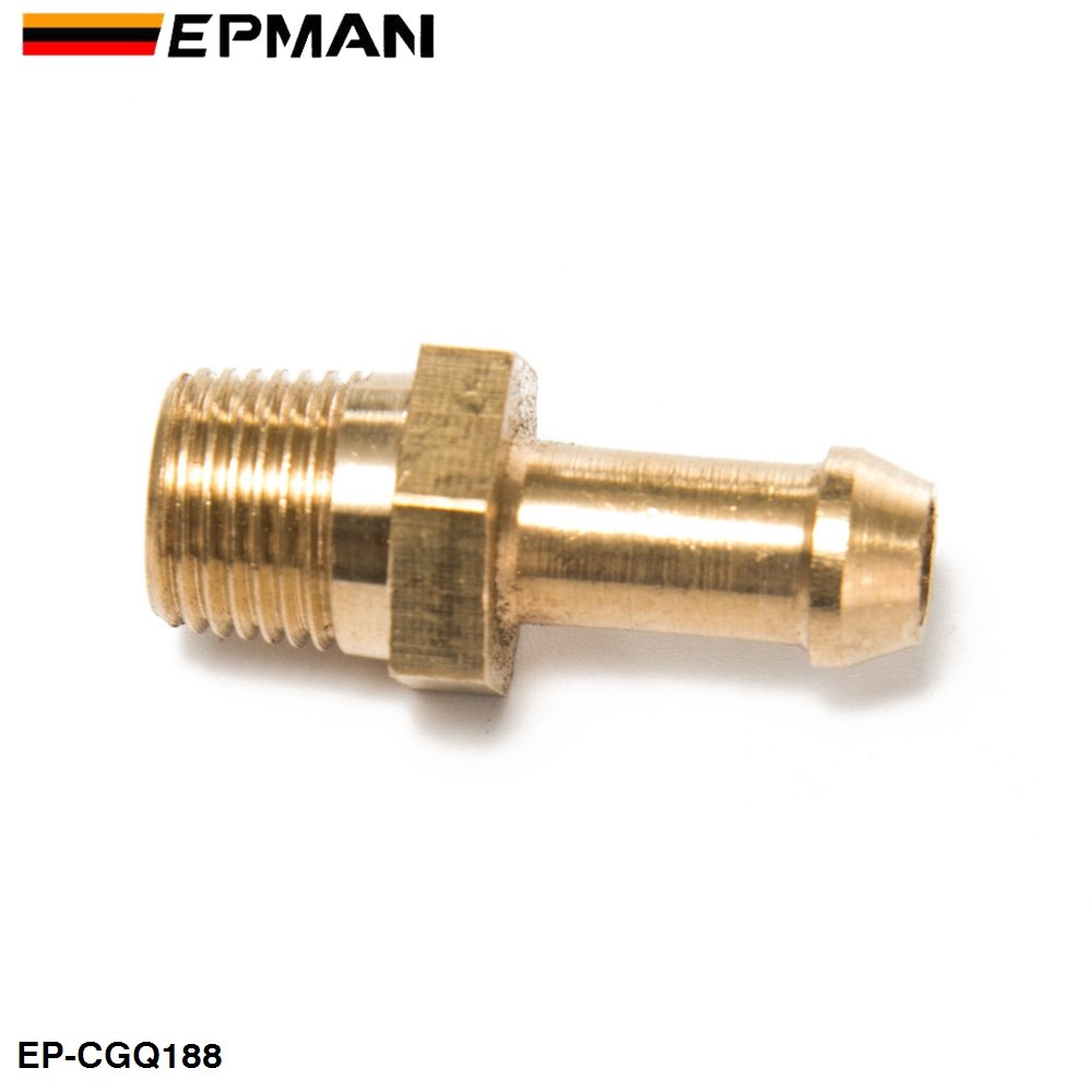 EPMAN Brass 1/8" Hose Barb Nipple Finish Fittings For 5-6mm Push On Turbo Hose Pipe Fitting Adapter EP-CGQ188