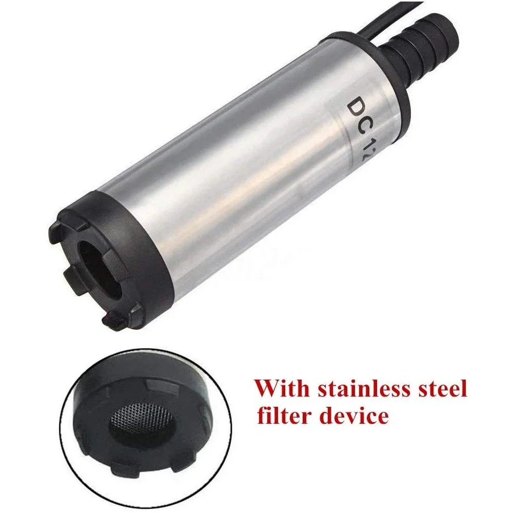 12V/24V 38mm Electric Pump Fuel Pump Submersible Pump Oil Pump Pumping Machine 12L/min Water Oil Fuel Transfer Pump