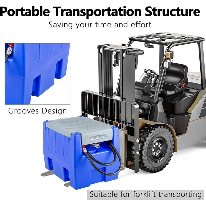 58 Gallon Gasoline Diesel Tank, Portable Diesel Fuel Transfer Tank with 12V Electric Pump for Diesel Transportation