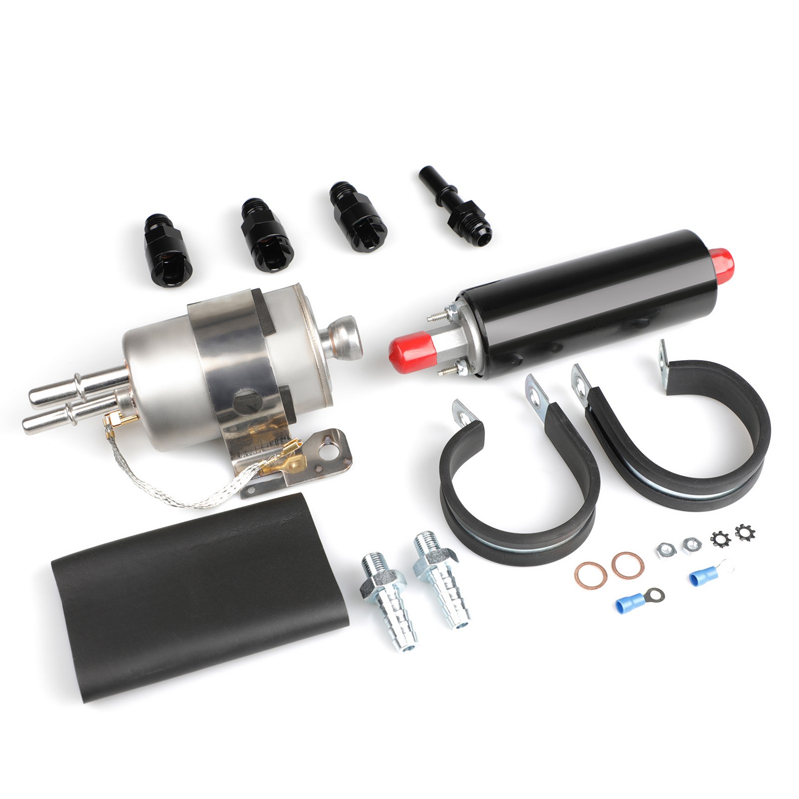 GSL392 Inline LS Fuel Pump & 58 PSI Fuel Filter Regulator EFI Conversion 255LPH High Pressure External Pump 6AN Fittings 400-939