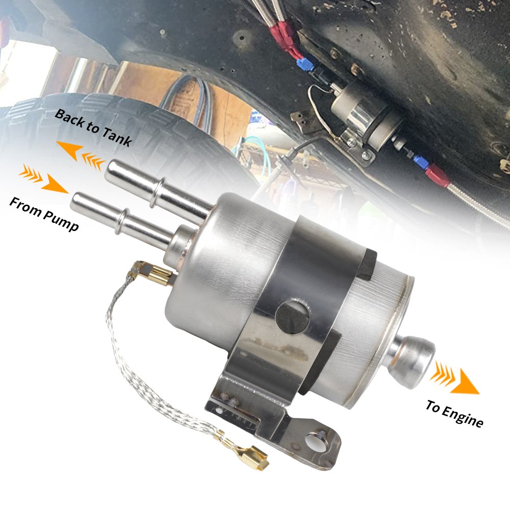 GSL392 Inline LS Fuel Pump & 58 PSI Fuel Filter Regulator EFI Conversion 255LPH High Pressure External Pump 6AN Fittings 400-939