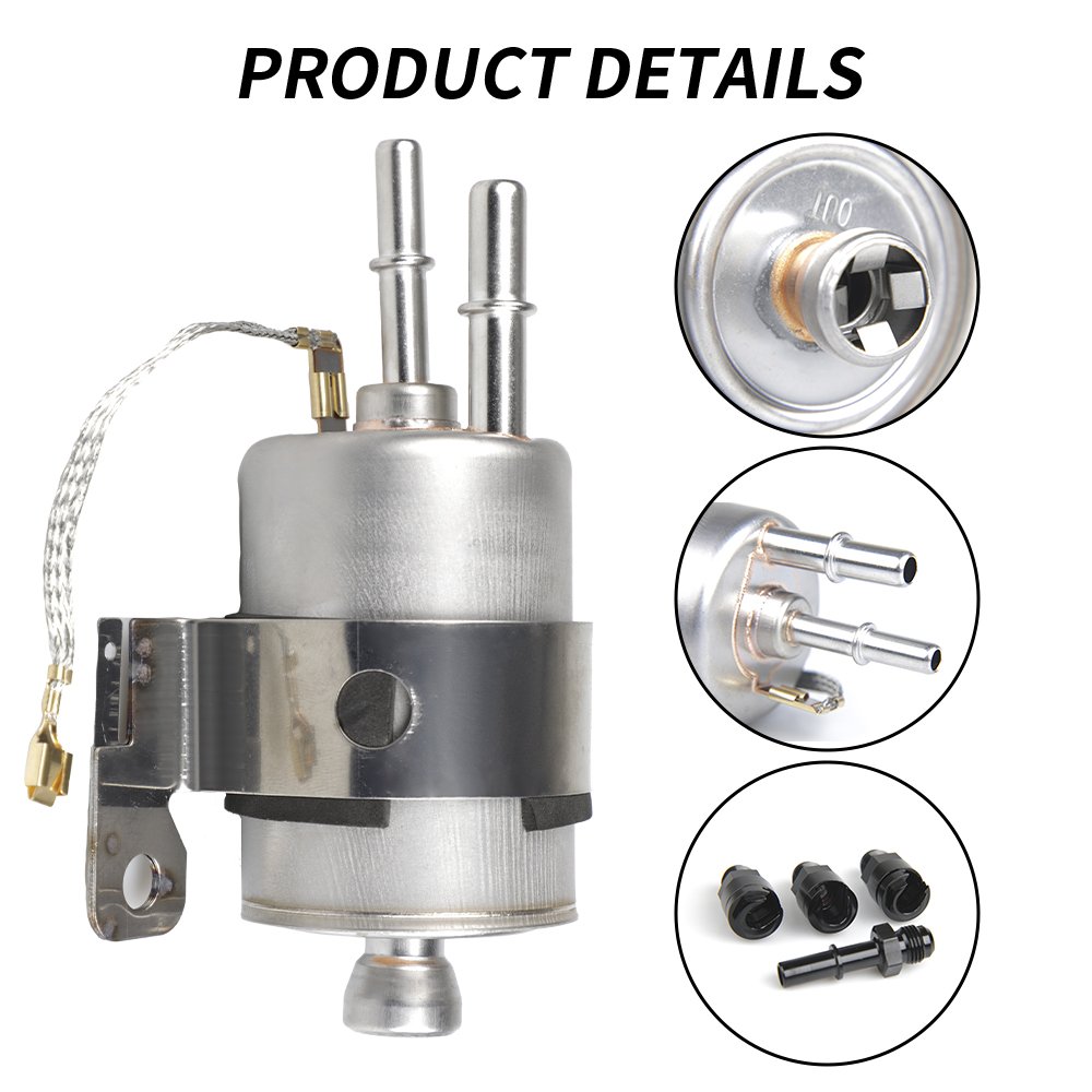 GSL392 Inline LS Fuel Pump & 58 PSI Fuel Filter Regulator EFI Conversion 255LPH High Pressure External Pump 6AN Fittings 400-939