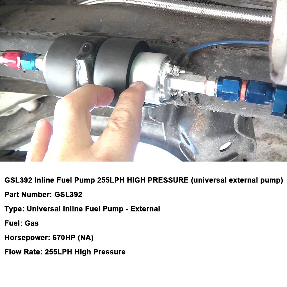 Universal external pump high flow fuel pump GSL392 pressure external inlin e 255LPH inlin e fuel pump high pressure
