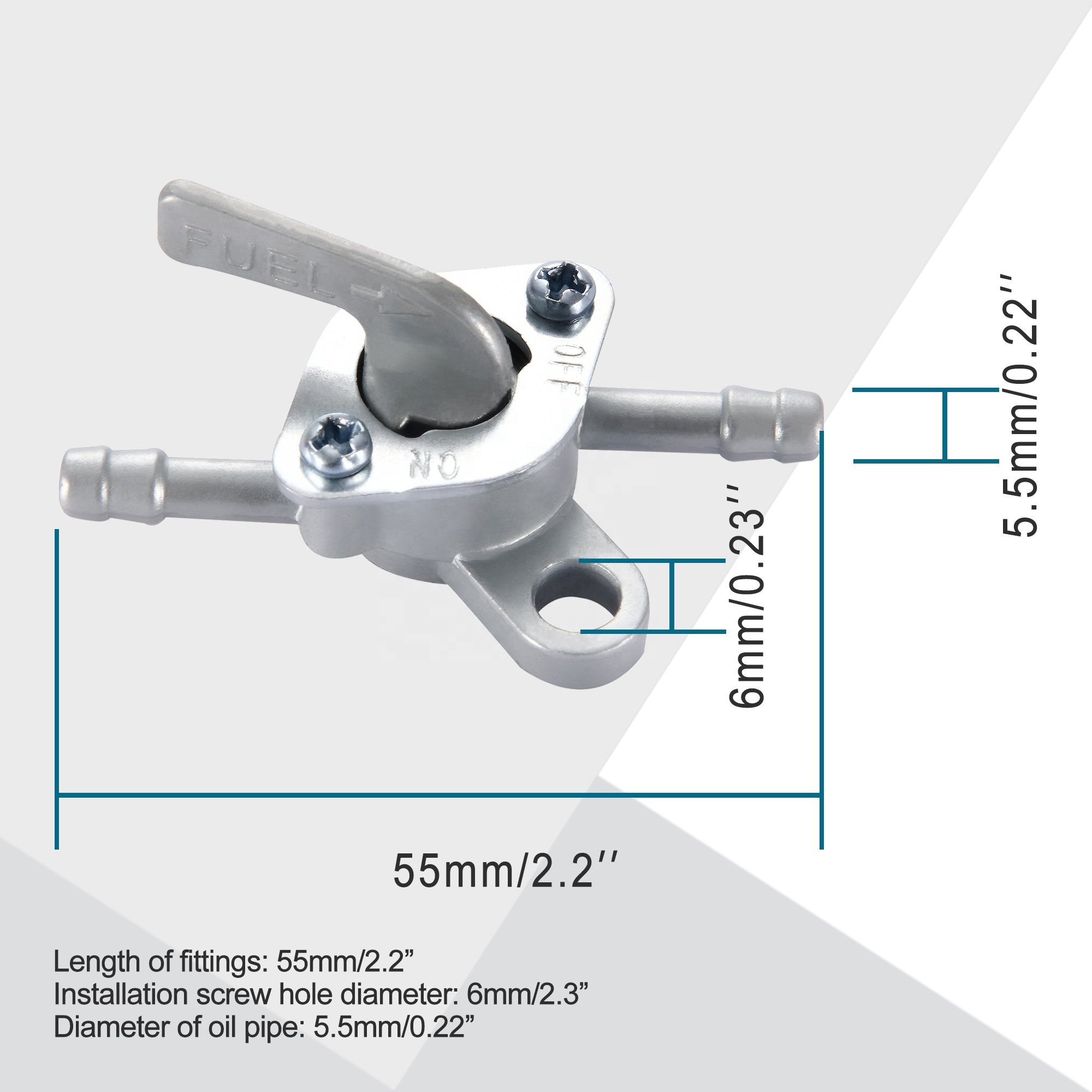 GOOFIT Inline Fuel Valve Petcock Replacement for 50cc 70cc 90cc 110cc 125cc Scooter ATV Go Kart
