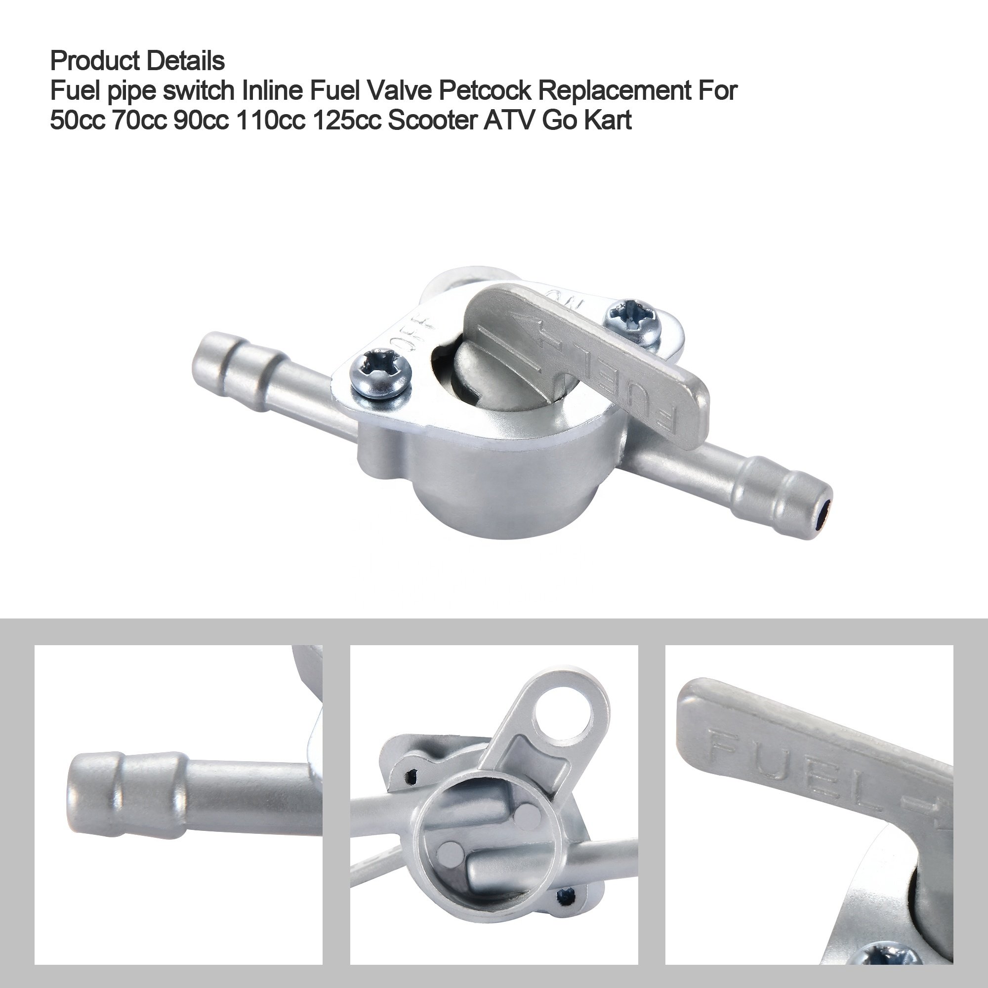 GOOFIT Inline Fuel Valve Petcock Replacement for 50cc 70cc 90cc 110cc 125cc Scooter ATV Go Kart
