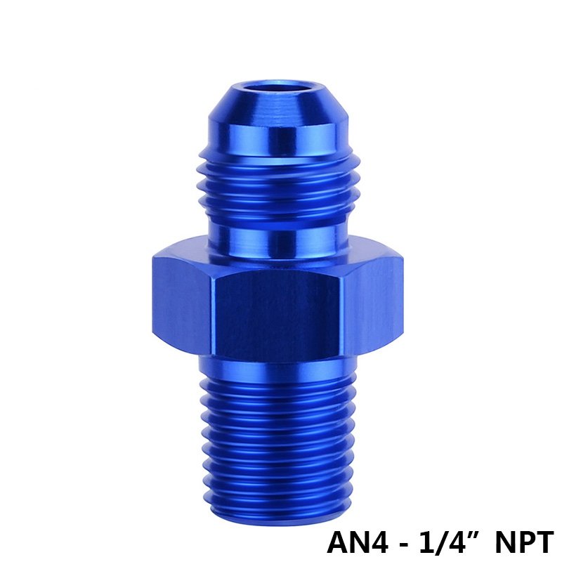Black Aluminum AN4 4AN to 1/4 NPT Male Fitting Adapter