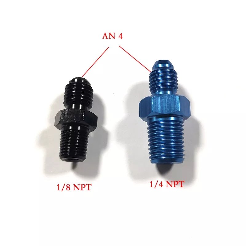 Black Aluminum AN4 4AN to 1/4 NPT Male Fitting Adapter