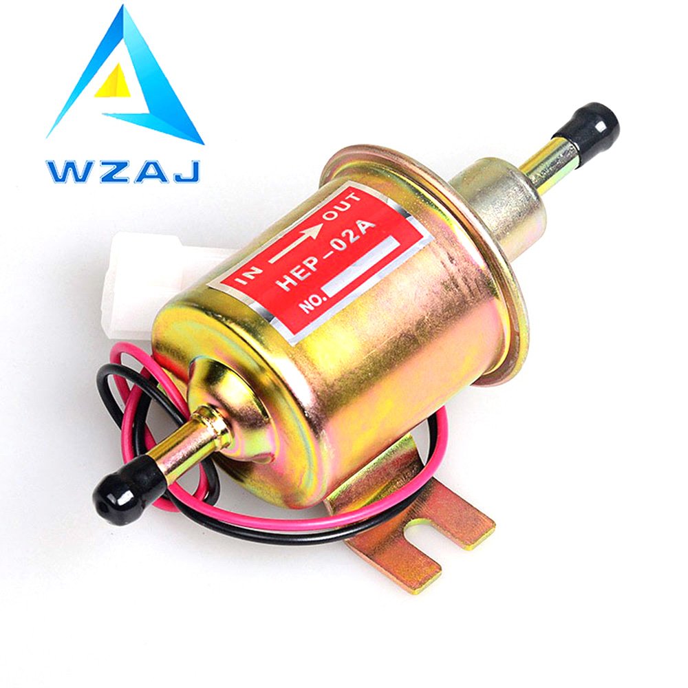12V HEP-02A Electric Fuel Pump Golden Gas Diesel Fuel Pump Inline Low Pressure for car Motorcycle