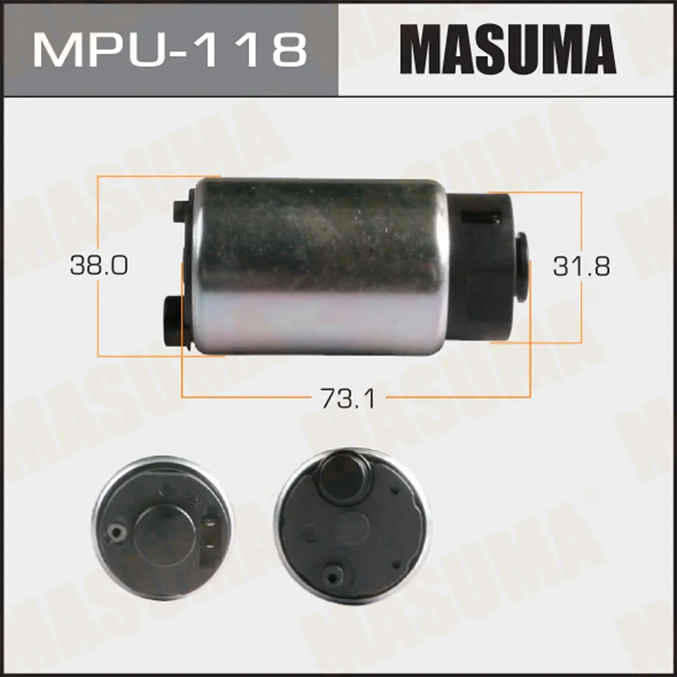 MPU-118 MASUMA Auto Parts High Pressure Fuel Pump 12V Universal Electric Fuel Pump for Toyota for Hyundai for KIA for BMW E2068