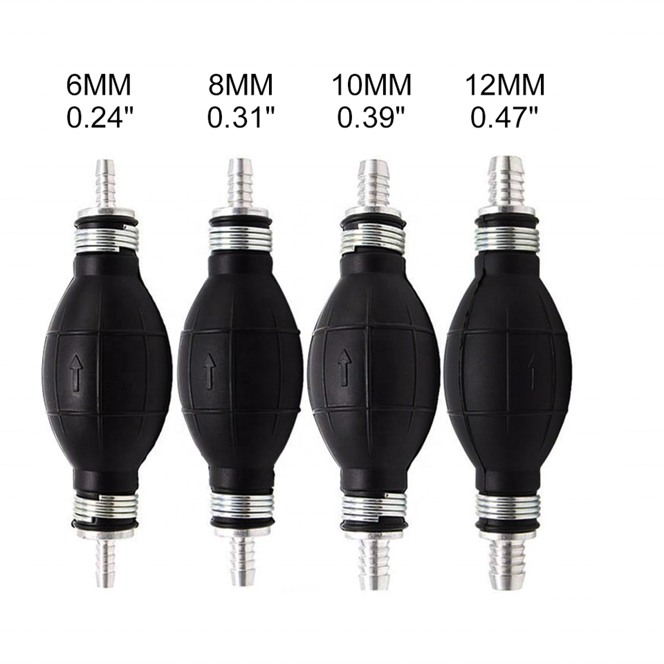 Fuel Pump 6mm 8mm 10mm 12mm Manual Siphon Pump with 2 Pinch Clip Used Rubber Aluminum Hand Fuel Pump For Car Boat Outboard