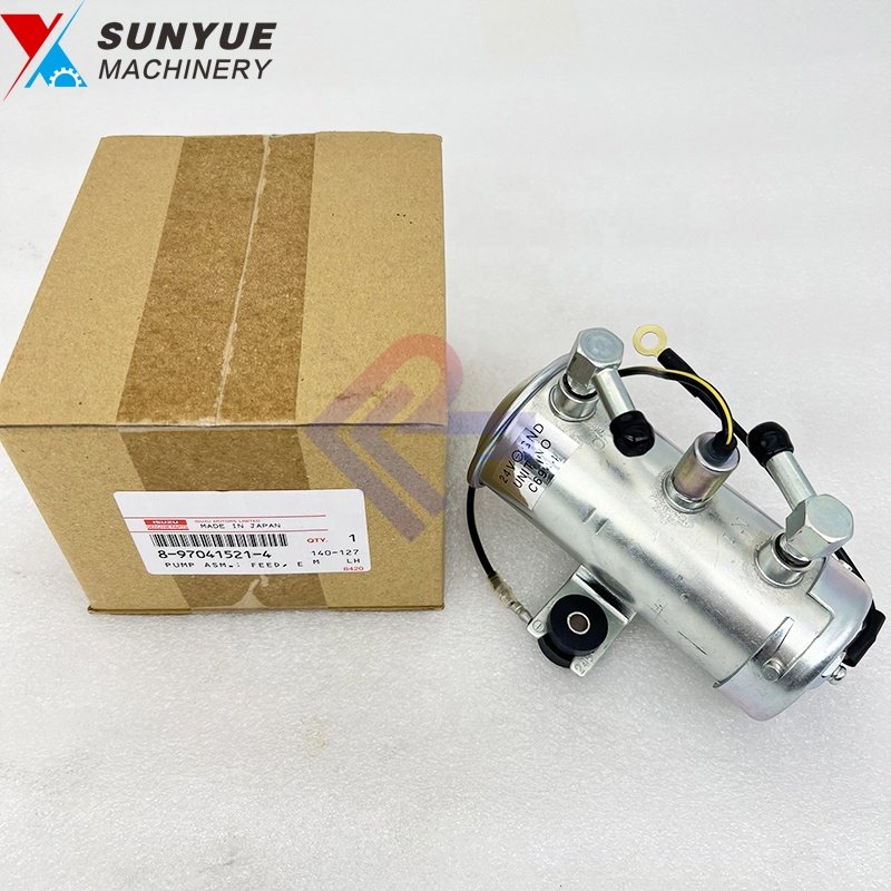 Original Parts SK75-8 4LE2 Electric Fuel Pump Supply For Excavator 8-97041521-2 8-97041521-4 8970415212 8970415214