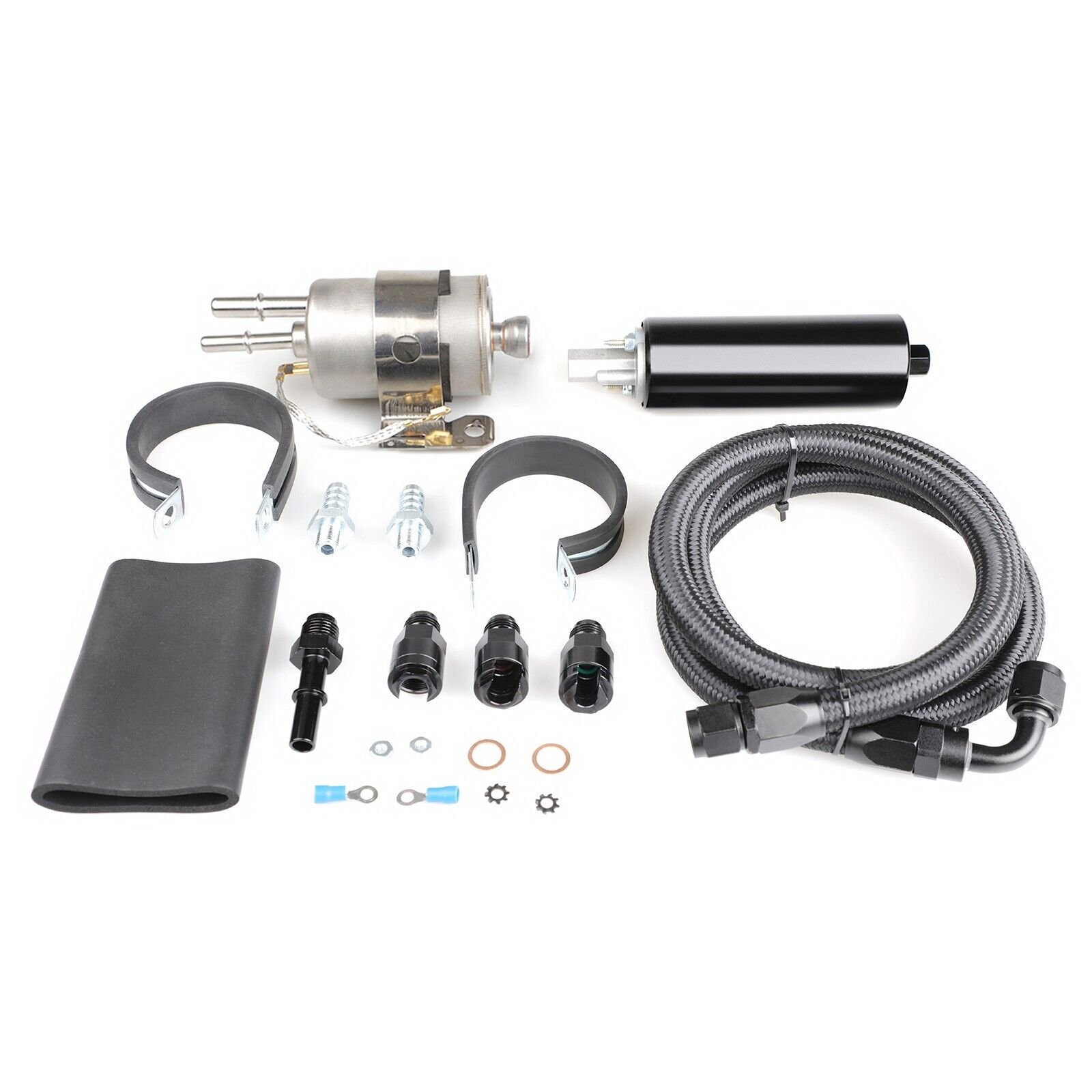 GSL392 255LPH Inline Fuel Pump & 58 PSI EFI Fuel Filter Regulator Kit With 6AN Fittings&3.9ft Fuel line Hose