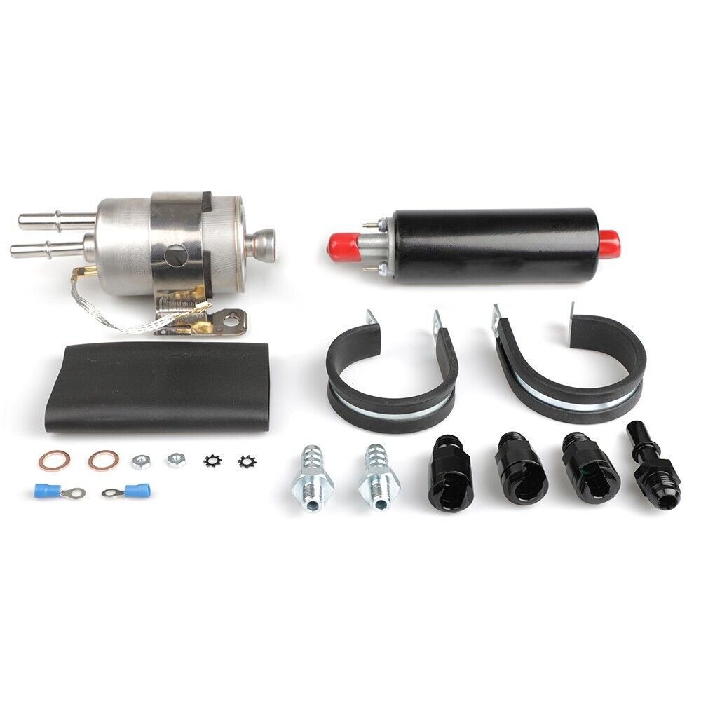 GSL392 255LPH Inline Fuel Pump & 58 PSI EFI Fuel Filter Regulator Kit With 6AN Fittings&3.9ft Fuel line Hose