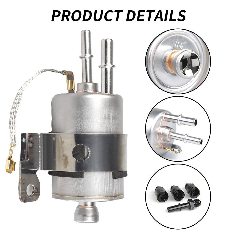 GSL392 255LPH Inline Fuel Pump & 58 PSI EFI Fuel Filter Regulator Kit With 6AN Fittings&3.9ft Fuel line Hose