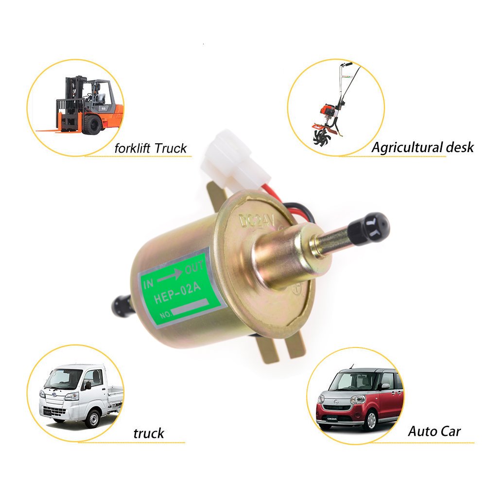 12V 24V Electric Fuel Pump Low Pressure Bolt Fixing Wire Diesel Petrol For Car Carburetor Motorcycle ATV HEP-02A