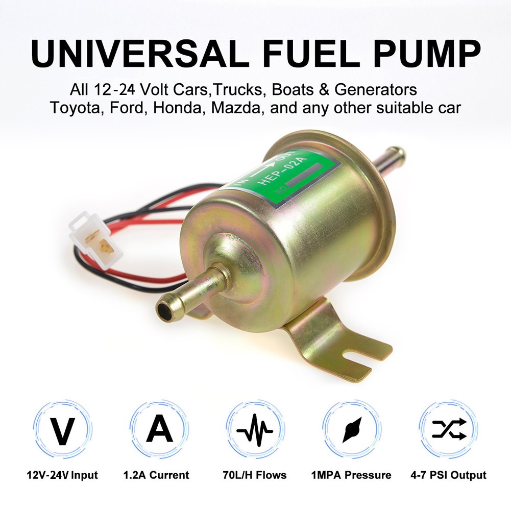 12V 24V Electric Fuel Pump Low Pressure Bolt Fixing Wire Diesel Petrol For Car Carburetor Motorcycle ATV HEP-02A