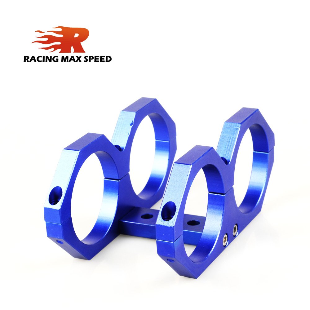 60mm Twin Dual Double Aluminum 044 Fuel Pump Mounting Bracket Clamp cradle Fuel Pump Support