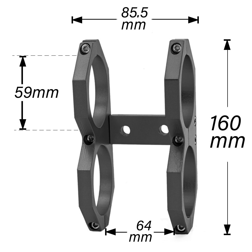 60mm Twin Dual Double Aluminum 044 Fuel Pump Mounting Bracket Clamp cradle Fuel Pump Support