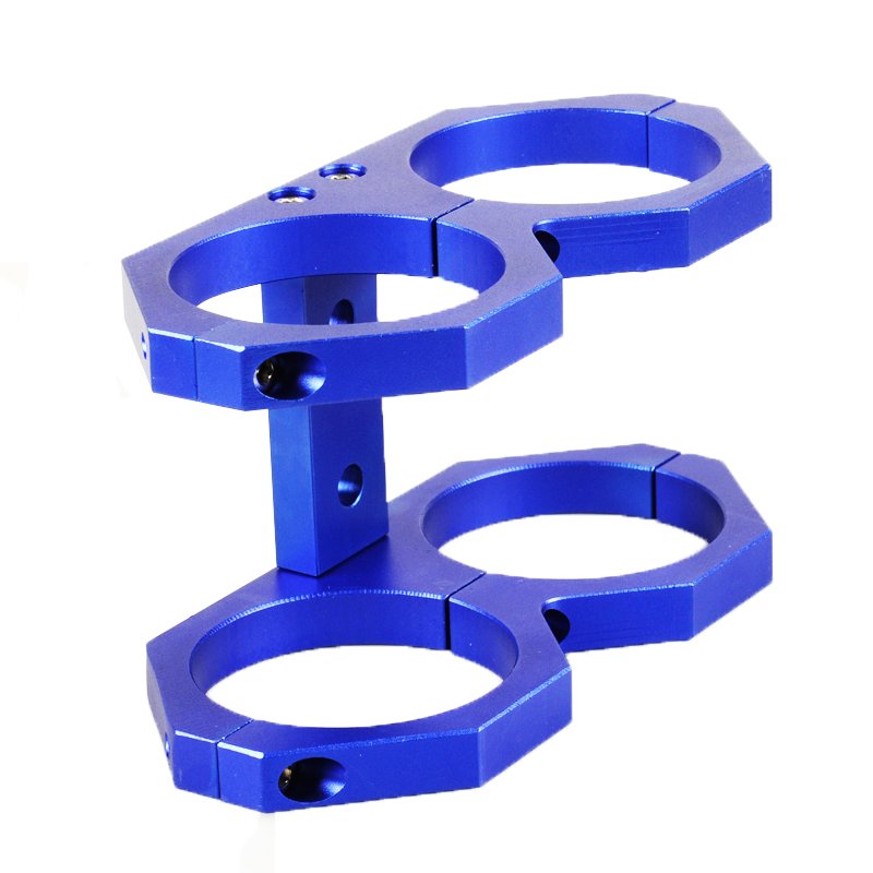 Universal 60mm Twin Dual Double Aluminum 044 Fuel Pump Mounting Bracket Clamp cradle Fuel Pump Support