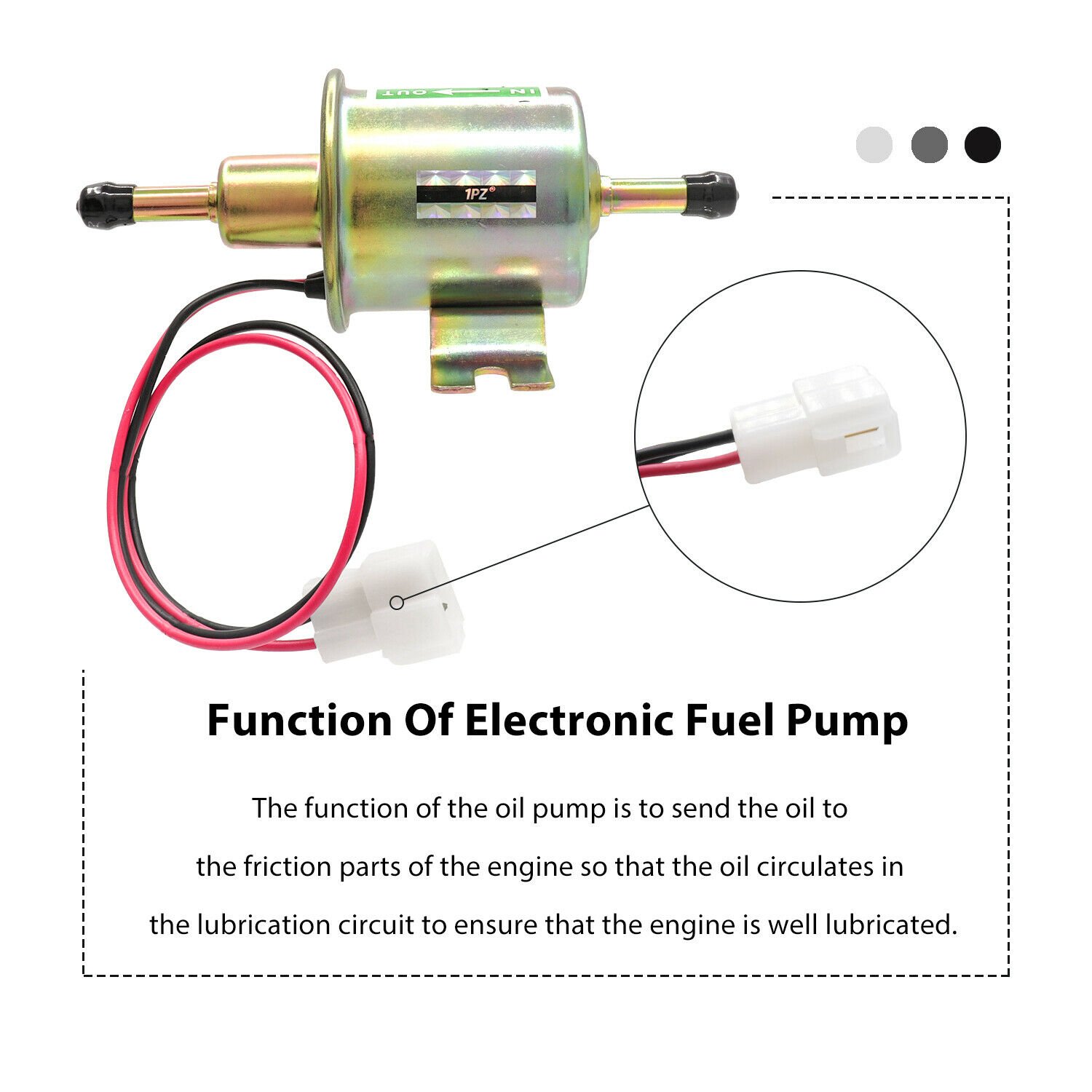 12V Fuel Pump HEP02A Universal 2.5-4 PSI Gas Diesel Oil Pump for Most Carburetor Equipped Cars, Van, Light trucks