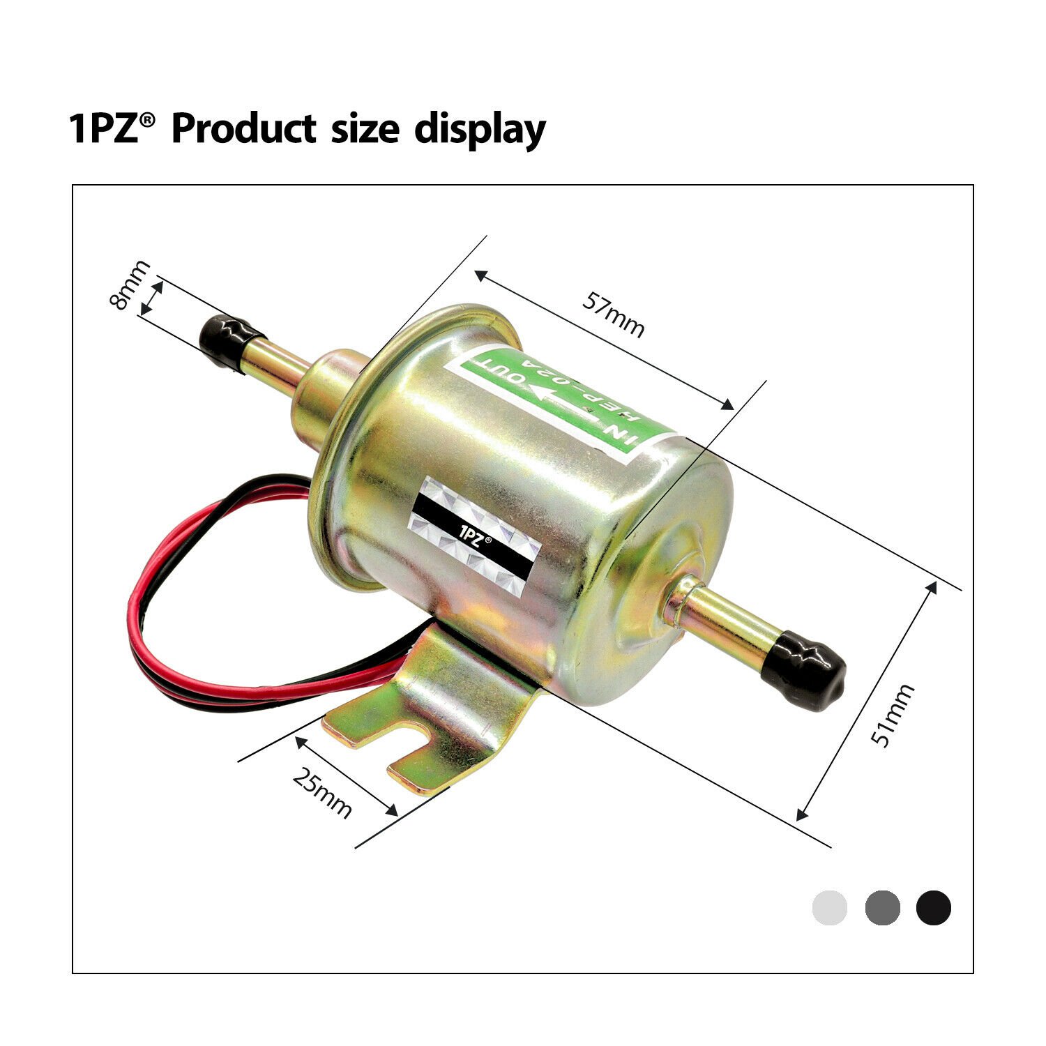 12V Fuel Pump HEP02A Universal 2.5-4 PSI Gas Diesel Oil Pump for Most Carburetor Equipped Cars, Van, Light trucks