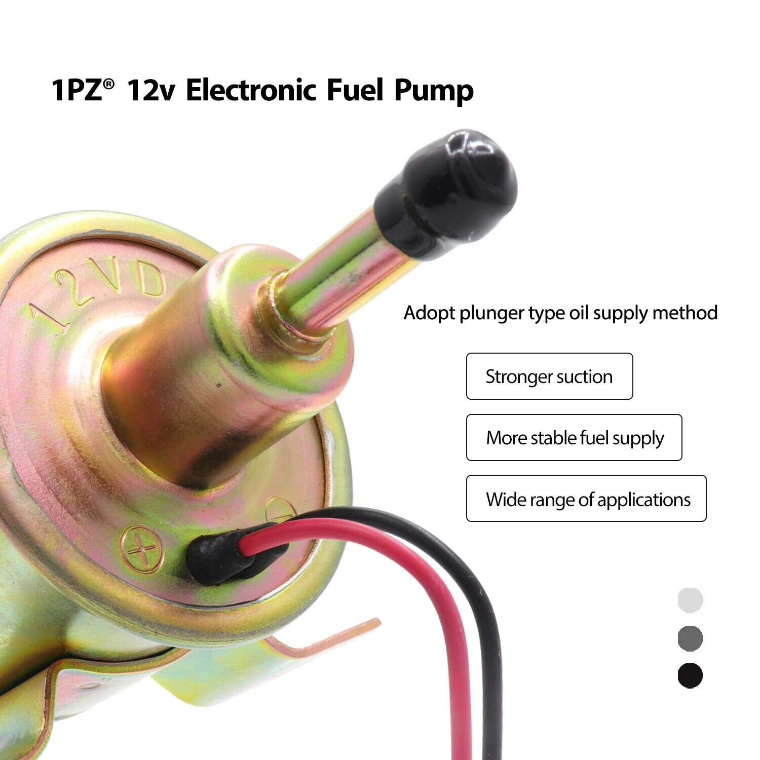 12V Fuel Pump HEP02A Universal 2.5-4 PSI Gas Diesel Oil Pump for Most Carburetor Equipped Cars, Van, Light trucks
